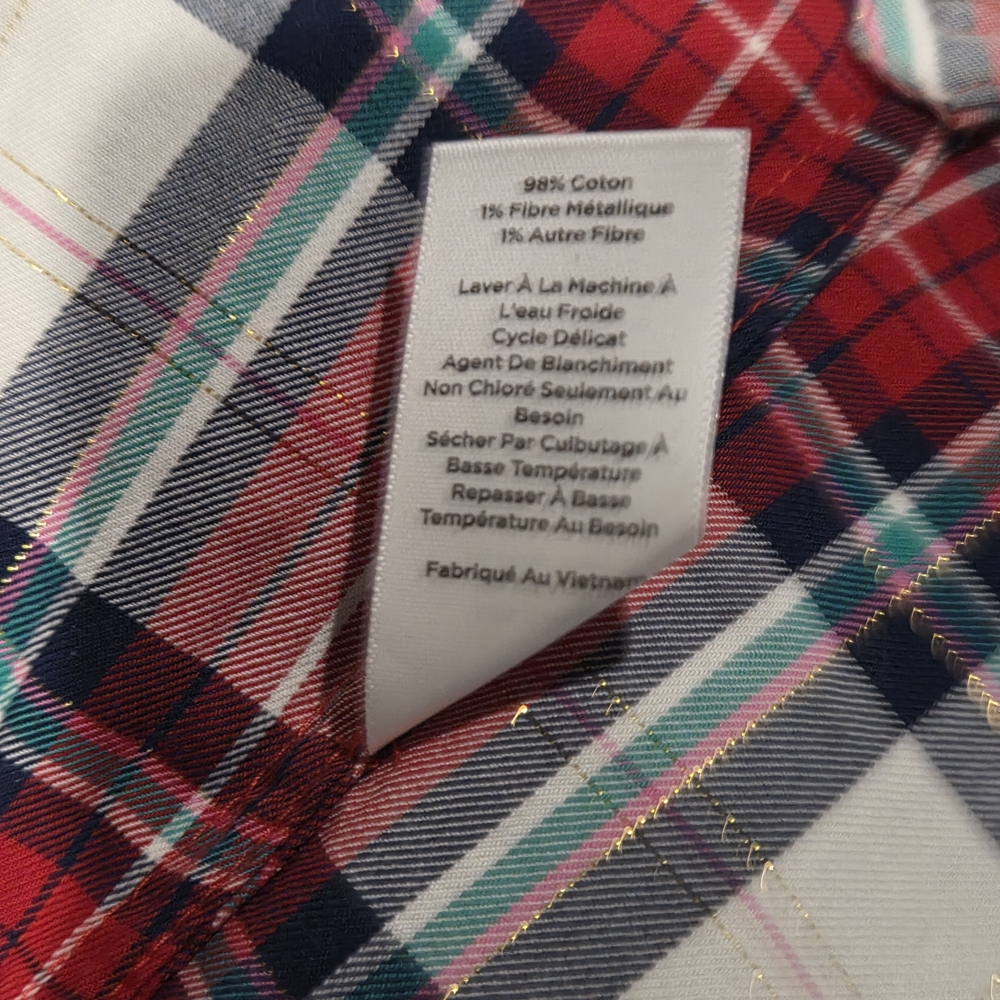 Talbots Red and Blue Plaid Shirt - Picture 8 of 9